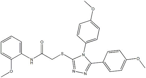 2-{[4,5-bis(4-methoxyphenyl)-4H-1,2,4-triazol-3-yl]sulfanyl}-N-(2-methoxyphenyl)acetamide Struktur