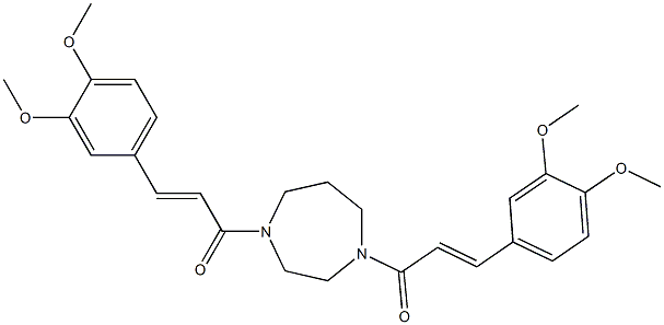 1,4-bis[3-(3,4-dimethoxyphenyl)acryloyl]-1,4-diazepane Struktur