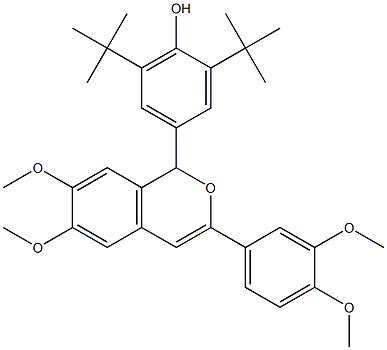 2,6-ditert-butyl-4-[3-(3,4-dimethoxyphenyl)-6,7-dimethoxy-1H-isochromen-1-yl]phenol Struktur