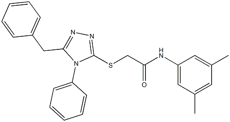 2-[(5-benzyl-4-phenyl-4H-1,2,4-triazol-3-yl)sulfanyl]-N-(3,5-dimethylphenyl)acetamide Struktur