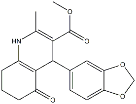 methyl 4-(1,3-benzodioxol-5-yl)-2-methyl-5-oxo-1,4,5,6,7,8-hexahydro-3-quinolinecarboxylate Struktur