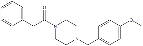 1-{[4-(methyloxy)phenyl]methyl}-4-(phenylacetyl)piperazine Struktur