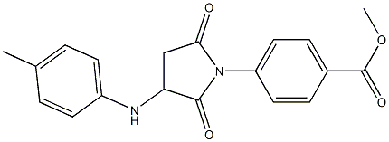 methyl 4-[2,5-dioxo-3-(4-toluidino)-1-pyrrolidinyl]benzoate Struktur