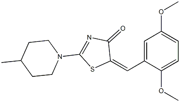 5-(2,5-dimethoxybenzylidene)-2-(4-methyl-1-piperidinyl)-1,3-thiazol-4(5H)-one Struktur