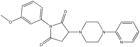 1-(3-methoxyphenyl)-3-[4-(2-pyridinyl)-1-piperazinyl]-2,5-pyrrolidinedione Struktur