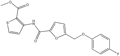 methyl 3-({5-[(4-fluorophenoxy)methyl]-2-furoyl}amino)-2-thiophenecarboxylate Struktur