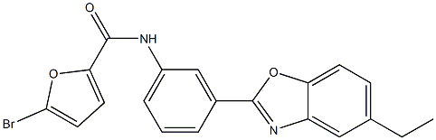 5-bromo-N-[3-(5-ethyl-1,3-benzoxazol-2-yl)phenyl]-2-furamide Struktur