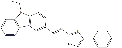 N-[(9-ethyl-9H-carbazol-3-yl)methylene]-N-[4-(4-methylphenyl)-1,3-thiazol-2-yl]amine Struktur