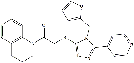 1-({[4-(furan-2-ylmethyl)-5-pyridin-4-yl-4H-1,2,4-triazol-3-yl]sulfanyl}acetyl)-1,2,3,4-tetrahydroquinoline Struktur