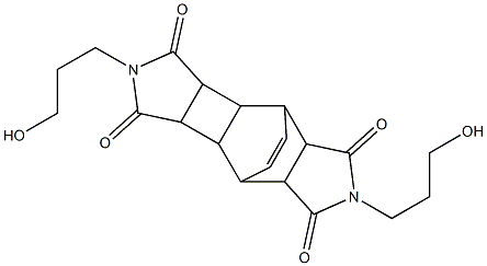 5,12-bis(3-hydroxypropyl)-5,12-diazapentacyclo[7.5.2.0~2,8~.0~3,7~.0~10,14~]hexadec-15-ene-4,6,11,13-tetrone Struktur