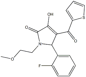 5-(2-fluorophenyl)-3-hydroxy-1-(2-methoxyethyl)-4-(2-thienylcarbonyl)-1,5-dihydro-2H-pyrrol-2-one Struktur