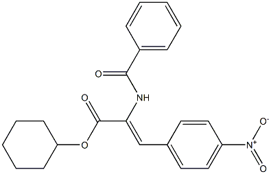 cyclohexyl 2-(benzoylamino)-3-{4-nitrophenyl}acrylate Struktur