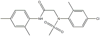 2-[4-chloro-2-methyl(methylsulfonyl)anilino]-N-(2,4-dimethylphenyl)acetamide Struktur