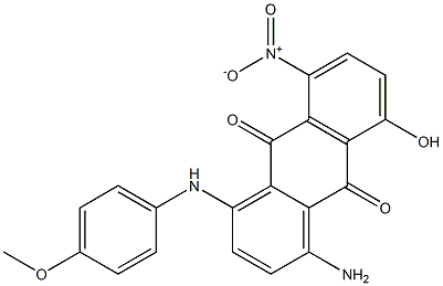 1-amino-8-hydroxy-5-nitro-4-(4-methoxyanilino)anthra-9,10-quinone Struktur