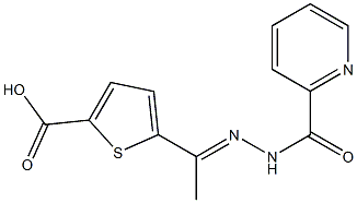 5-[N-(2-pyridinylcarbonyl)ethanehydrazonoyl]-2-thiophenecarboxylic acid Struktur