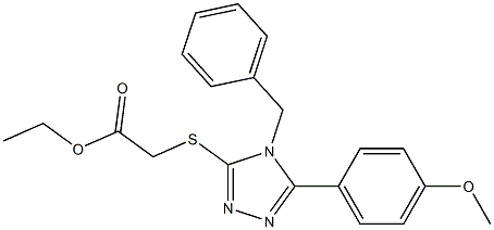 ethyl {[4-benzyl-5-(4-methoxyphenyl)-4H-1,2,4-triazol-3-yl]sulfanyl}acetate Struktur