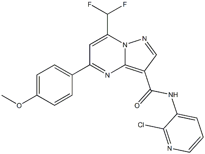 N-(2-chloro-3-pyridinyl)-7-(difluoromethyl)-5-(4-methoxyphenyl)pyrazolo[1,5-a]pyrimidine-3-carboxamide Struktur