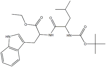 ethyl 2-({2-[(tert-butoxycarbonyl)amino]-4-methylpentanoyl}amino)-3-(1H-indol-3-yl)propanoate Struktur