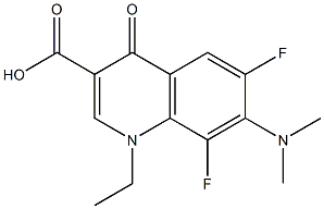 7-(dimethylamino)-1-ethyl-6,8-difluoro-4-oxo-1,4-dihydro-3-quinolinecarboxylic acid Struktur