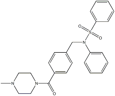 N-{4-[(4-methyl-1-piperazinyl)carbonyl]benzyl}-N-phenylbenzenesulfonamide Struktur