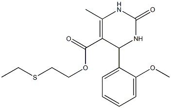 2-(ethylsulfanyl)ethyl 4-(2-methoxyphenyl)-6-methyl-2-oxo-1,2,3,4-tetrahydro-5-pyrimidinecarboxylate Struktur