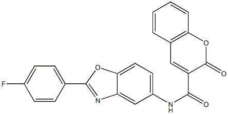 N-[2-(4-fluorophenyl)-1,3-benzoxazol-5-yl]-2-oxo-2H-chromene-3-carboxamide Struktur