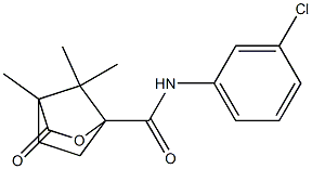 N-(3-chlorophenyl)-4,7,7-trimethyl-3-oxo-2-oxabicyclo[2.2.1]heptane-1-carboxamide Struktur