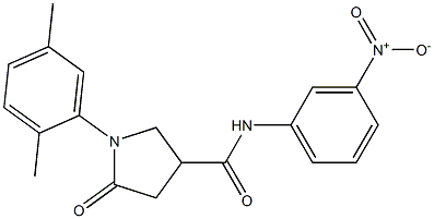 1-(2,5-dimethylphenyl)-N-{3-nitrophenyl}-5-oxo-3-pyrrolidinecarboxamide Struktur