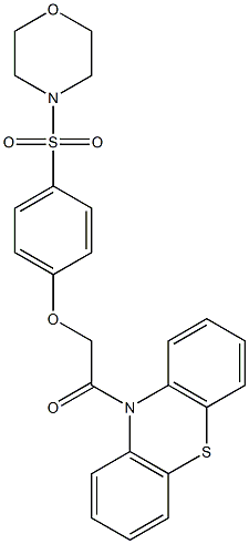 10-{[4-(morpholin-4-ylsulfonyl)phenoxy]acetyl}-10H-phenothiazine Struktur