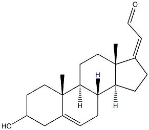 3-hydroxypregna-5,17-dien-21-al Struktur