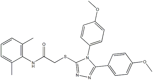 2-{[4,5-bis(4-methoxyphenyl)-4H-1,2,4-triazol-3-yl]sulfanyl}-N-(2,6-dimethylphenyl)acetamide Struktur