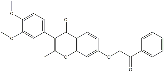 3-(3,4-dimethoxyphenyl)-2-methyl-7-(2-oxo-2-phenylethoxy)-4H-chromen-4-one Struktur