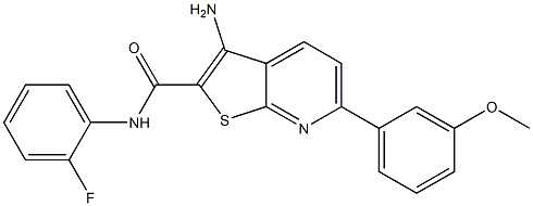 3-amino-N-(2-fluorophenyl)-6-(3-methoxyphenyl)thieno[2,3-b]pyridine-2-carboxamide Struktur