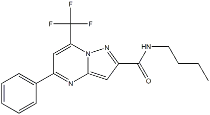 N-butyl-5-phenyl-7-(trifluoromethyl)pyrazolo[1,5-a]pyrimidine-2-carboxamide Struktur