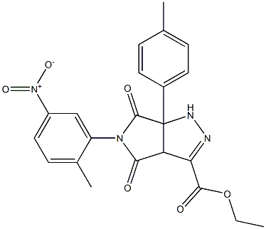 ethyl 5-{5-nitro-2-methylphenyl}-6a-(4-methylphenyl)-4,6-dioxo-1,3a,4,5,6,6a-hexahydropyrrolo[3,4-c]pyrazole-3-carboxylate Struktur