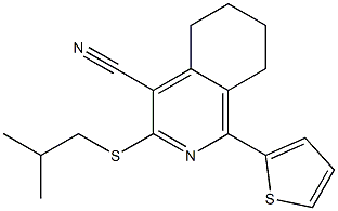 3-(isobutylsulfanyl)-1-(2-thienyl)-5,6,7,8-tetrahydro-4-isoquinolinecarbonitrile Struktur