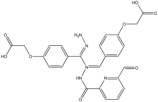 [4-(2-{[6-({2-[4-(carboxymethoxy)benzylidene]hydrazino}carbonyl)-2-pyridinyl]carbonyl}carbohydrazonoyl)phenoxy]acetic acid Struktur