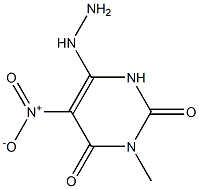 6-hydrazino-5-(nitro)-3-methylpyrimidine-2,4(1H,3H)-dione Struktur