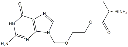 2-[(2-amino-6-oxo-1,6-dihydro-9H-purin-9-yl)methoxy]ethyl L-alaninate. Struktur