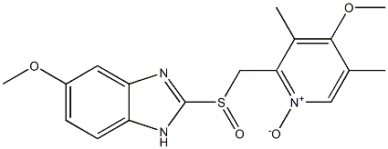 5-Methoxy-2-[[(4-methoxy-3,5-dimethylpyridine-2-yl)methyl]sulfinyl]-1H-benzimidazole 1'-Oxide Struktur