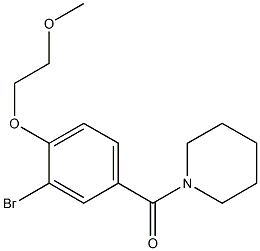 [3-bromo-4-(2-methoxyethoxy)phenyl](1-piperidinyl)methanone Struktur