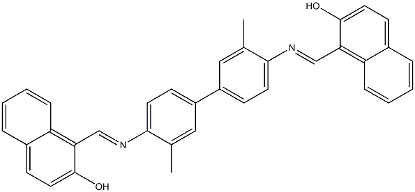 1-{[(4'-{[(E)-(2-hydroxy-1-naphthyl)methylidene]amino}-3,3'-dimethyl[1,1'-biphenyl]-4-yl)imino]methyl}-2-naphthol Struktur