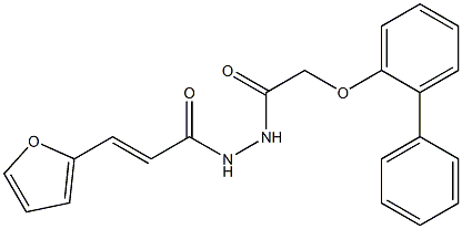 2-([1,1'-biphenyl]-2-yloxy)-N'-[(E)-3-(2-furyl)-2-propenoyl]acetohydrazide Struktur