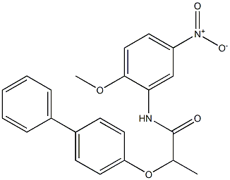 2-([1,1'-biphenyl]-4-yloxy)-N-(2-methoxy-5-nitrophenyl)propanamide Struktur