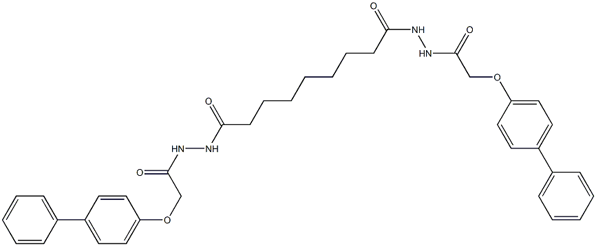 2-([1,1'-biphenyl]-4-yloxy)-N'-(9-{2-[2-([1,1'-biphenyl]-4-yloxy)acetyl]hydrazino}-9-oxononanoyl)acetohydrazide Struktur