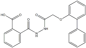 2-({2-[2-([1,1'-biphenyl]-2-yloxy)acetyl]hydrazino}carbonyl)benzoic acid Struktur