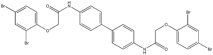 2-(2,4-dibromophenoxy)-N-(4'-{[2-(2,4-dibromophenoxy)acetyl]amino}[1,1'-biphenyl]-4-yl)acetamide Struktur