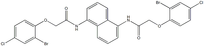 2-(2-bromo-4-chlorophenoxy)-N-(5-{[2-(2-bromo-4-chlorophenoxy)acetyl]amino}-1-naphthyl)acetamide Struktur