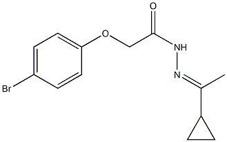 2-(4-bromophenoxy)-N'-[(E)-1-cyclopropylethylidene]acetohydrazide Struktur