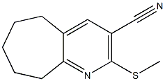 2-(methylsulfanyl)-6,7,8,9-tetrahydro-5H-cyclohepta[b]pyridine-3-carbonitrile Struktur